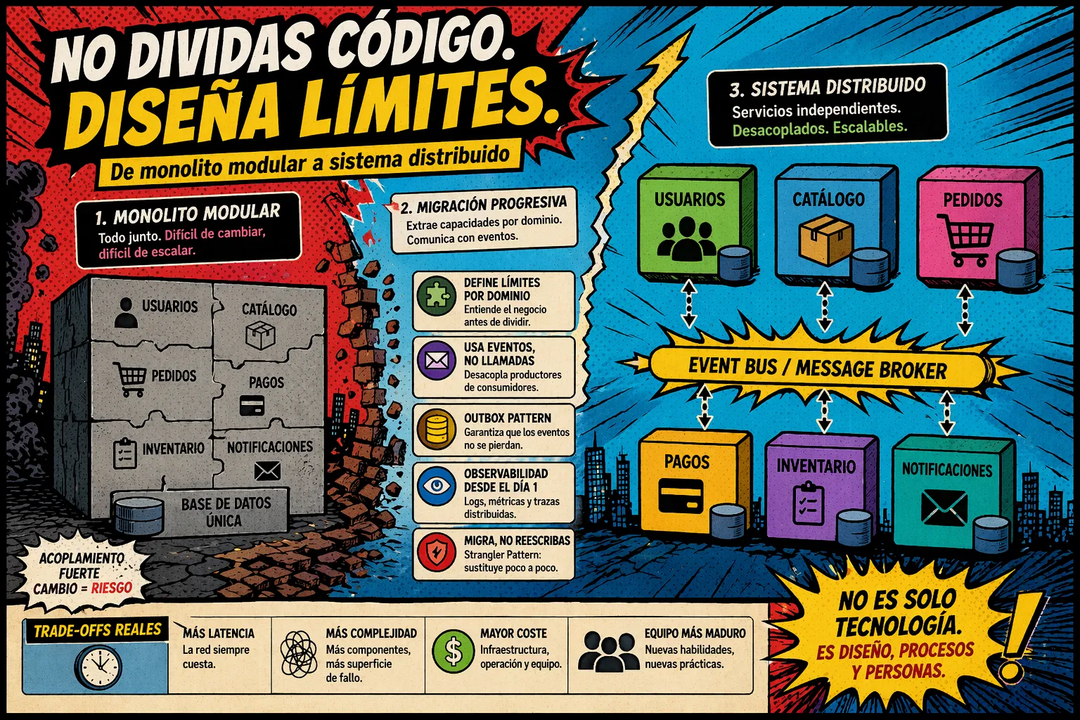 De monolito modular a sistema distribuido: por qué la mayoría de migraciones